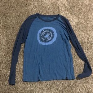 Prana Navy and Blue Long Sleeve Tee